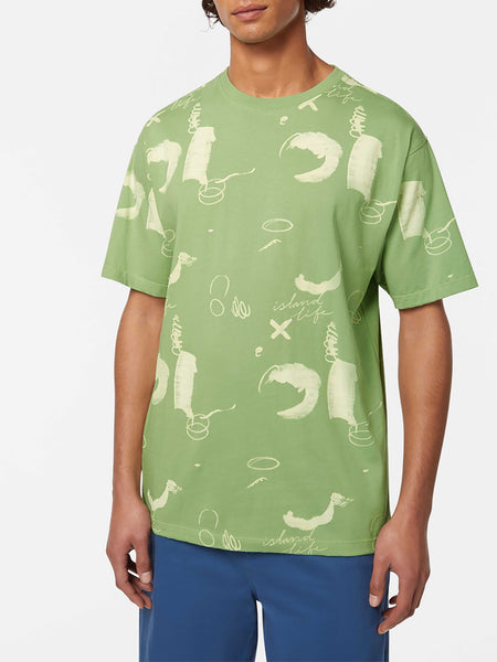 Mint Green Abstract Printed T-Shirt