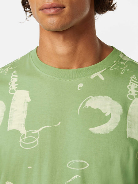 Mint Green Abstract Printed T-Shirt