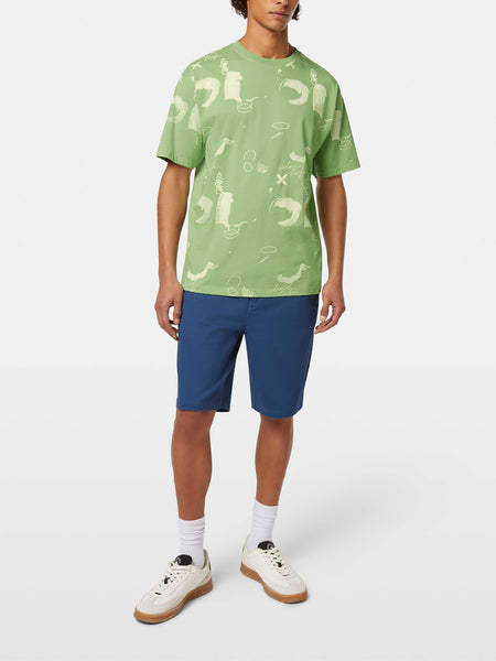Mint Green Abstract Printed T-Shirt