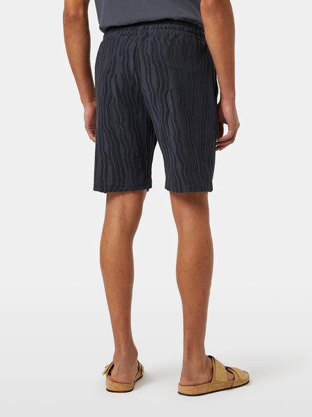 Terry Toweling Jacquard Shorts - Black