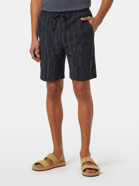 Terry Toweling Jacquard Shorts - Black