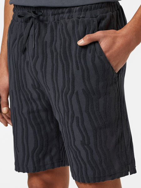 Terry Toweling Jacquard Shorts - Black