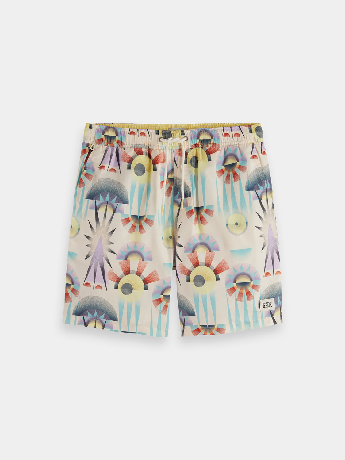 Luna White Printed Swim Shorts