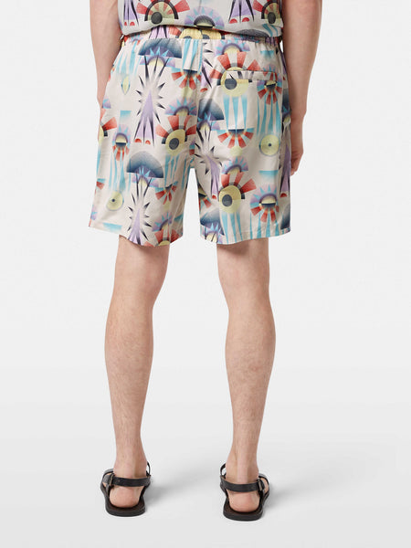 Luna White Printed Swim Shorts