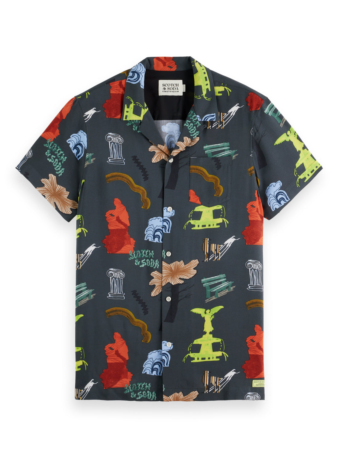 Park Green Allover Printed S/S Shirt