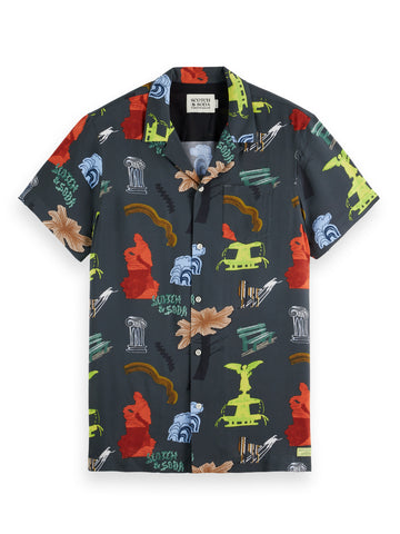 Park Green Allover Printed S/S Shirt