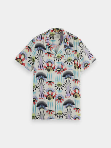 Luna White Allover Printed Shirt