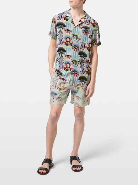 Luna White Allover Printed Shirt