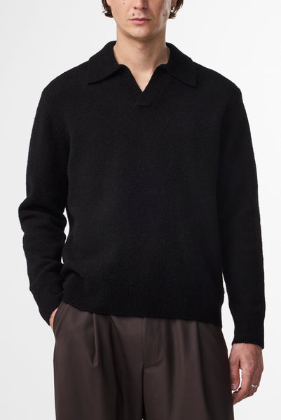 Hope 6683 - Long Sleeve Polo Knit - Black