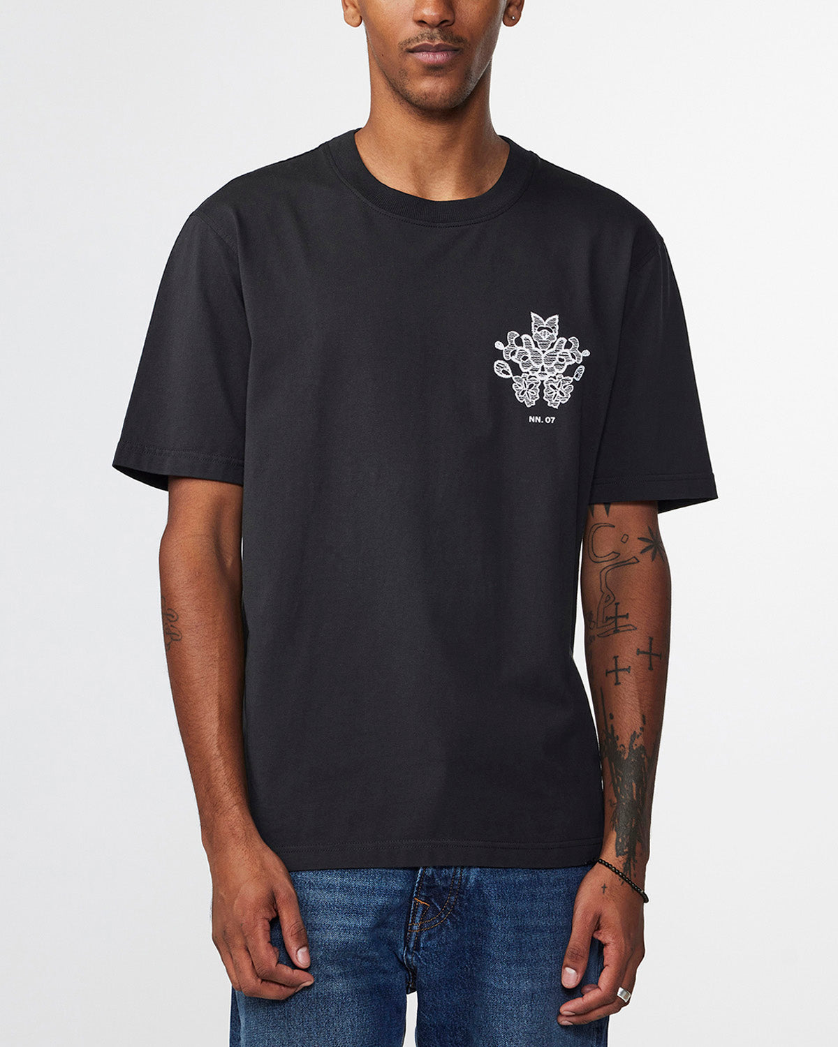 3209 Adam Print Tee - Black