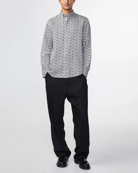 Colby 5709 Taupe-Navy Allover Print