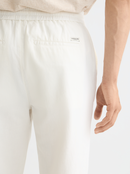 Off-White Cotton-Linen Blend Jogger Pant