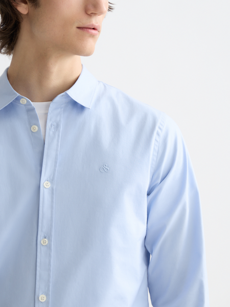 Slim Fit Poplin Shirt - Shirt Blue