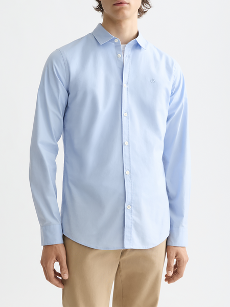 Slim Fit Poplin Shirt - Shirt Blue