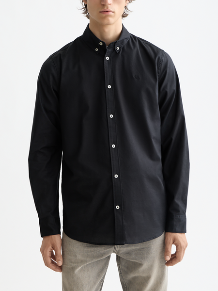 Black Oxford Shirt in Regular Fit