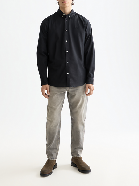 Black Oxford Shirt in Regular Fit