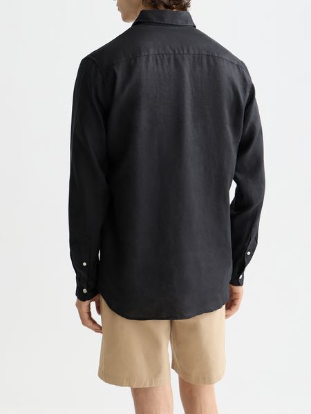 Black 100% Linen Shirt