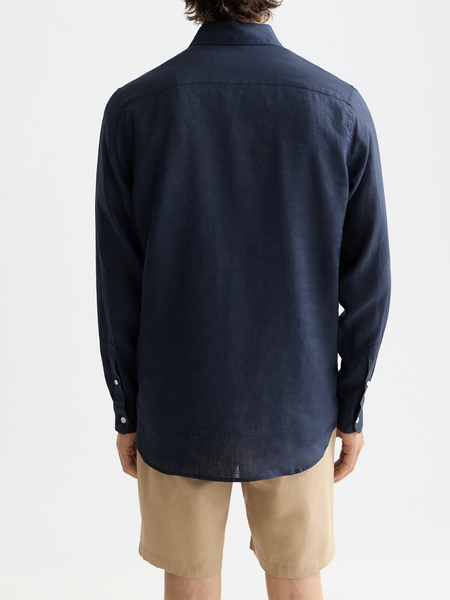 Ink Navy 100% Linen Shirt