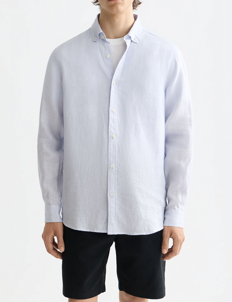 Sky Blue 100% Linen Shirt
