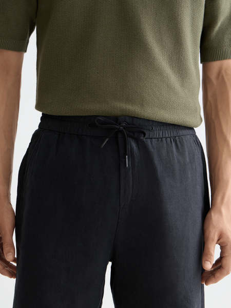 Fave Cotton-Linen Shorts - Black