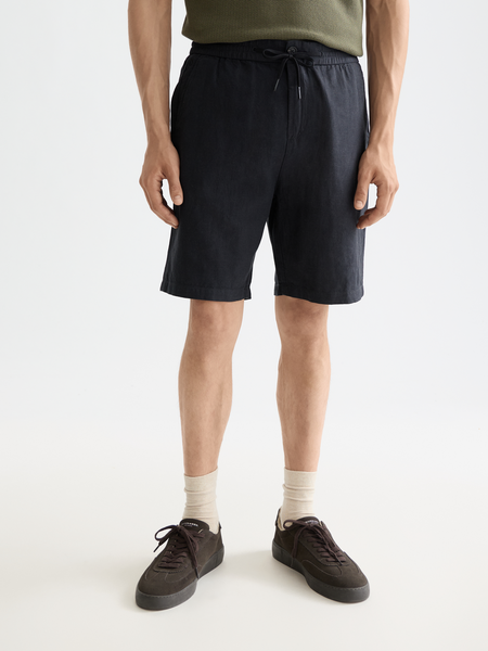Fave Cotton-Linen Shorts - Black