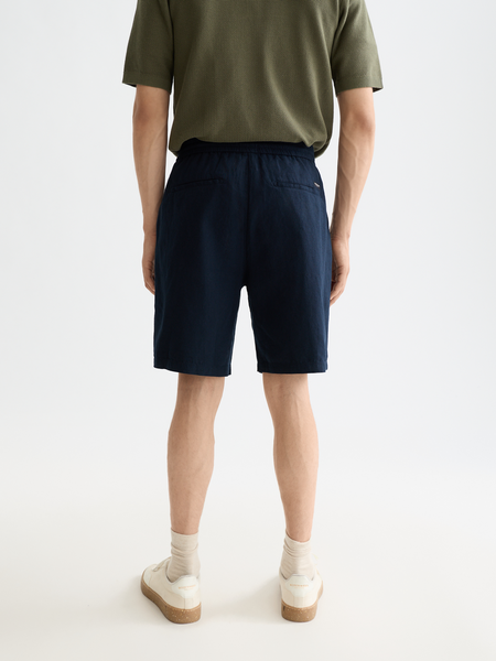 Fave Cotton-Linen Shorts - Navy