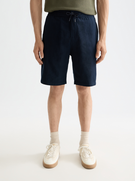 Fave Cotton-Linen Shorts - Navy