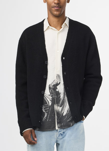 John 6683 Wool Blend Cardigan - Black