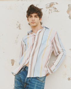 Multi Coloured Stripe Crinkle Voile Shirt