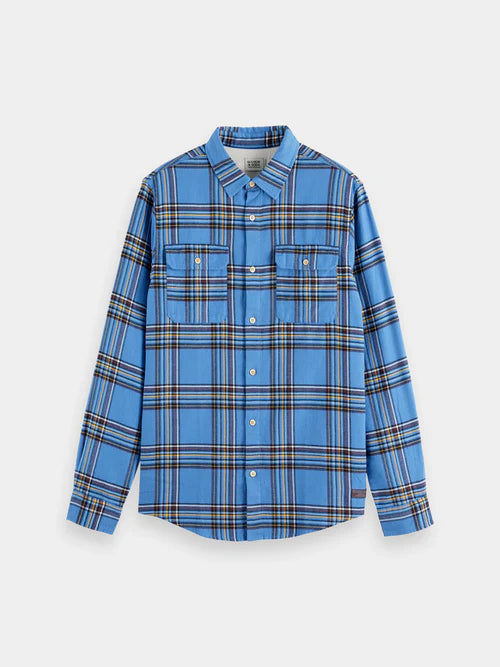 Regular Fit Multi Coloured Flannel Check - Blue Check